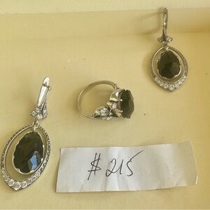 Elegant Silver and Black Jewelry Set